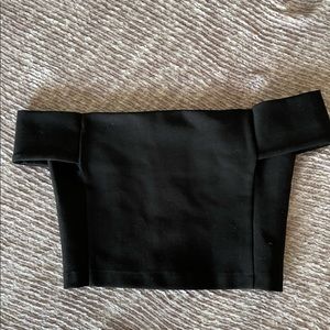 Black Crop Top - off the shoulder
